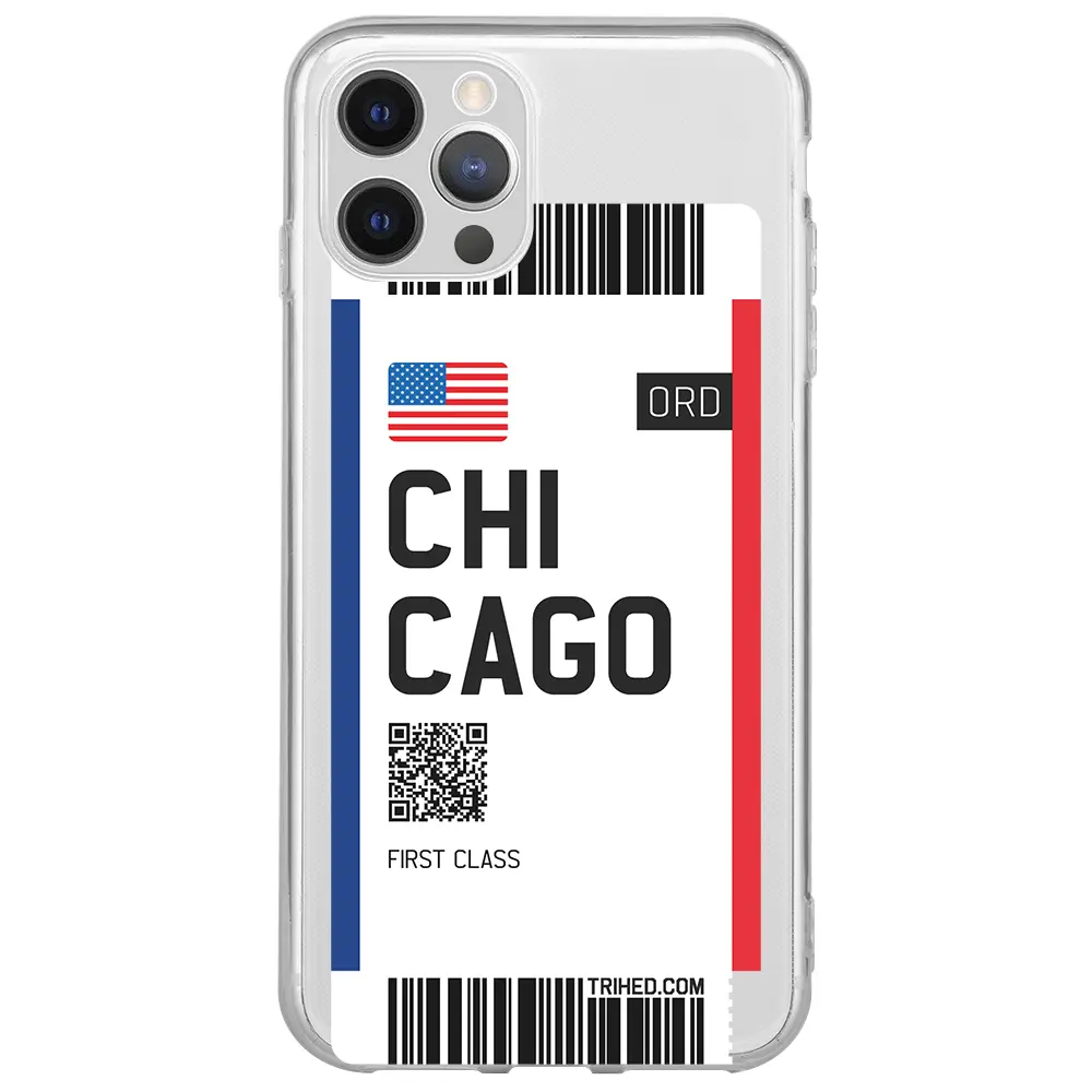 Apple iPhone 14 Pro Şeffaf Telefon Kılıfı - Chicago Bileti