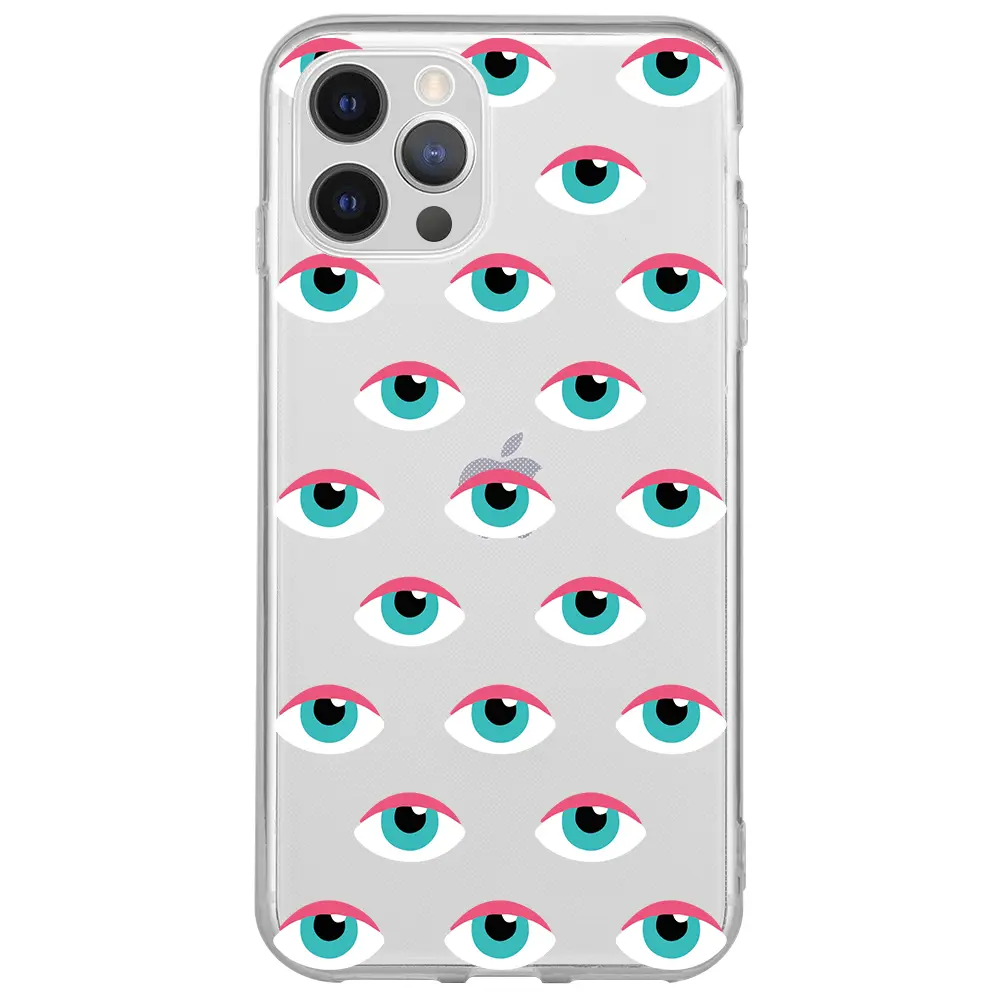 Apple iPhone 14 Pro Şeffaf Telefon Kılıfı - Sadece Gözler