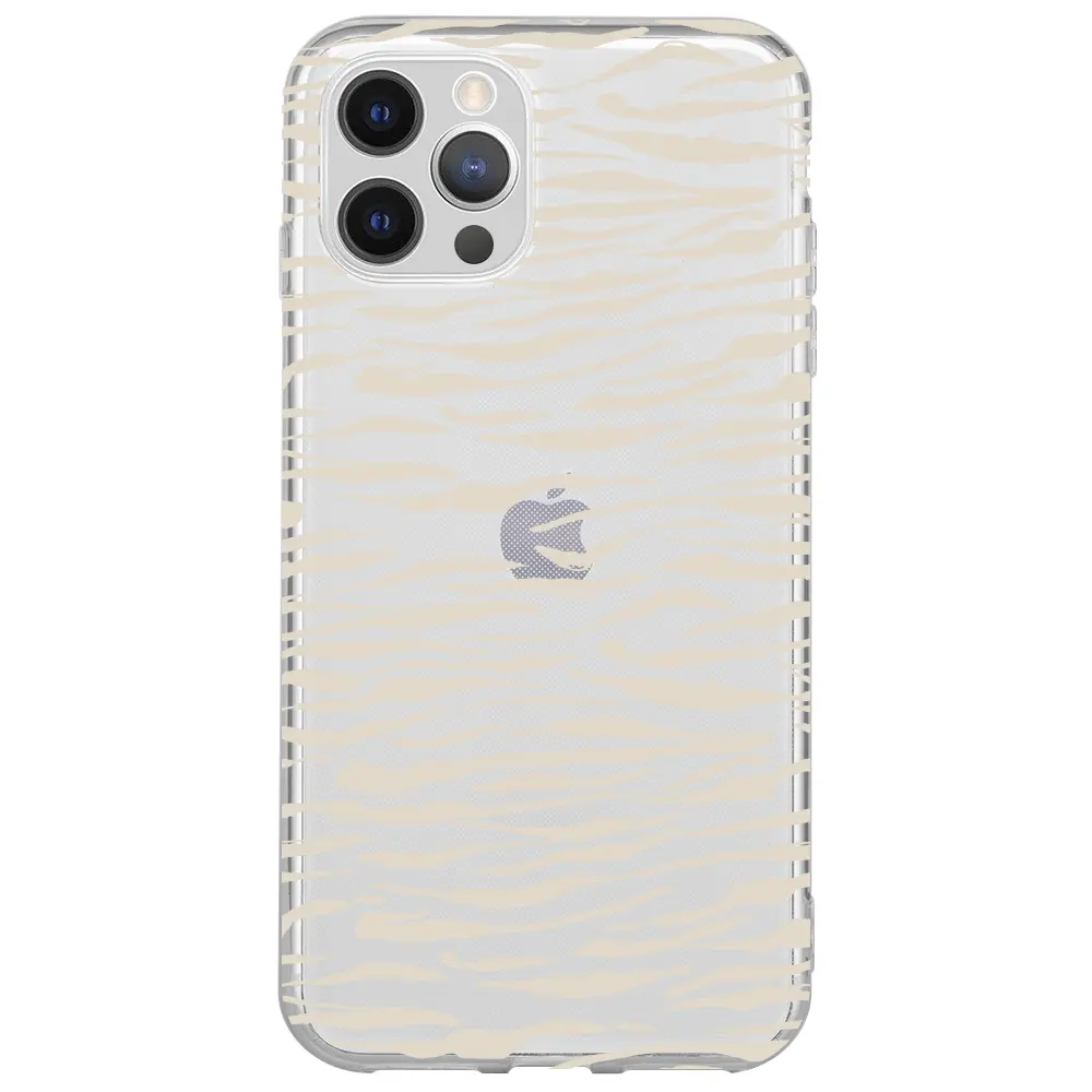 Apple iPhone 14 Pro Şeffaf Telefon Kılıfı - Zebra Sepya