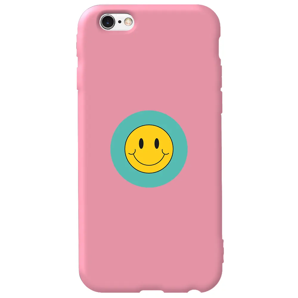 Apple iPhone 6 Pembe Renkli Silikon Telefon Kılıfı - Smile 2