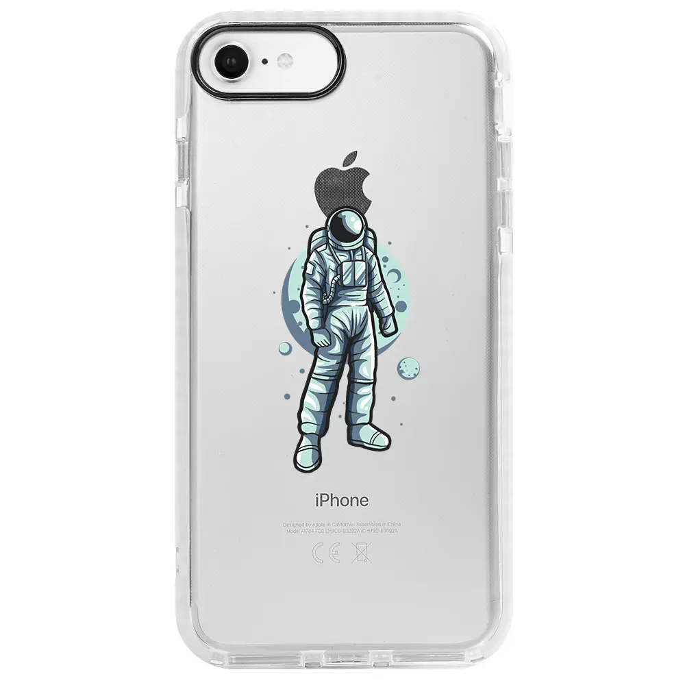 Apple iPhone 6S Beyaz Impact Premium Telefon Kılıfı - Astronot