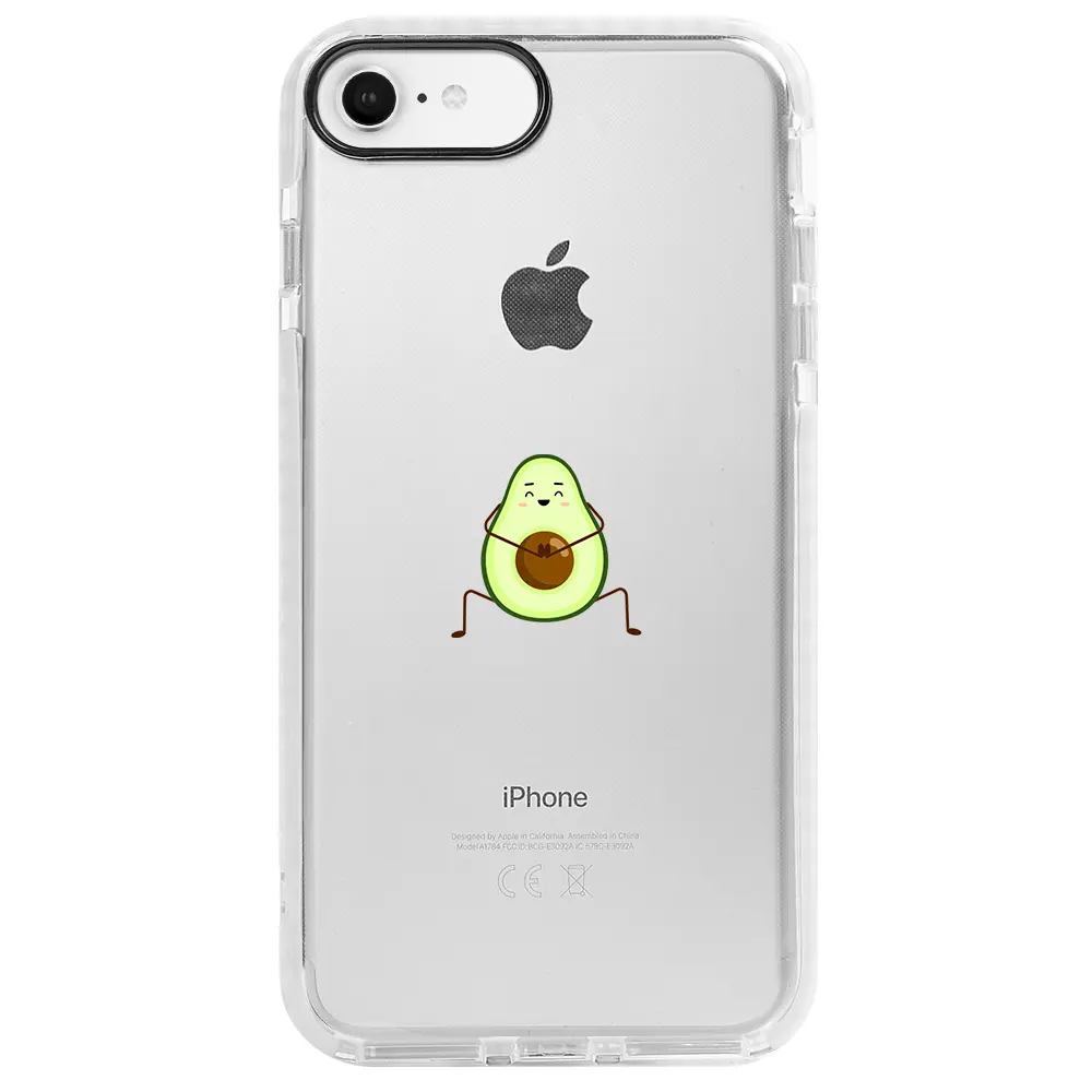 Apple iPhone 6S Beyaz Impact Premium Telefon Kılıfı - Cute Avokado