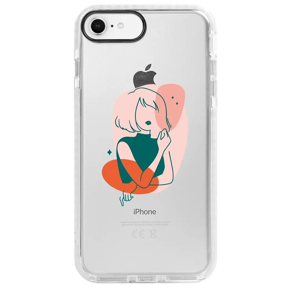 Apple iPhone 6S Beyaz Impact Premium Telefon Kılıfı - Cute Girl
