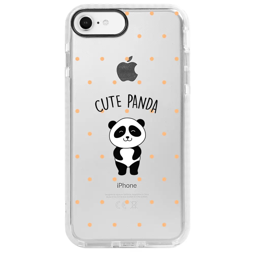 Apple iPhone 6S Beyaz Impact Premium Telefon Kılıfı - Cute Panda