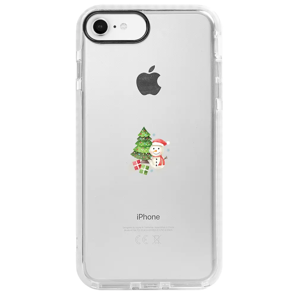 Apple iPhone 6S Beyaz Impact Premium Telefon Kılıfı - Cute Snowman