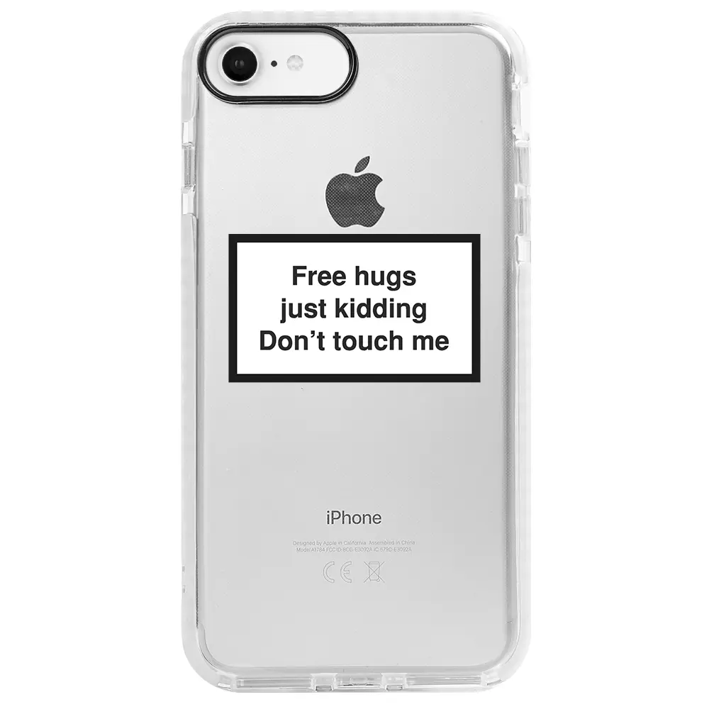 Apple iPhone 6S Beyaz Impact Premium Telefon Kılıfı - Free Hugs