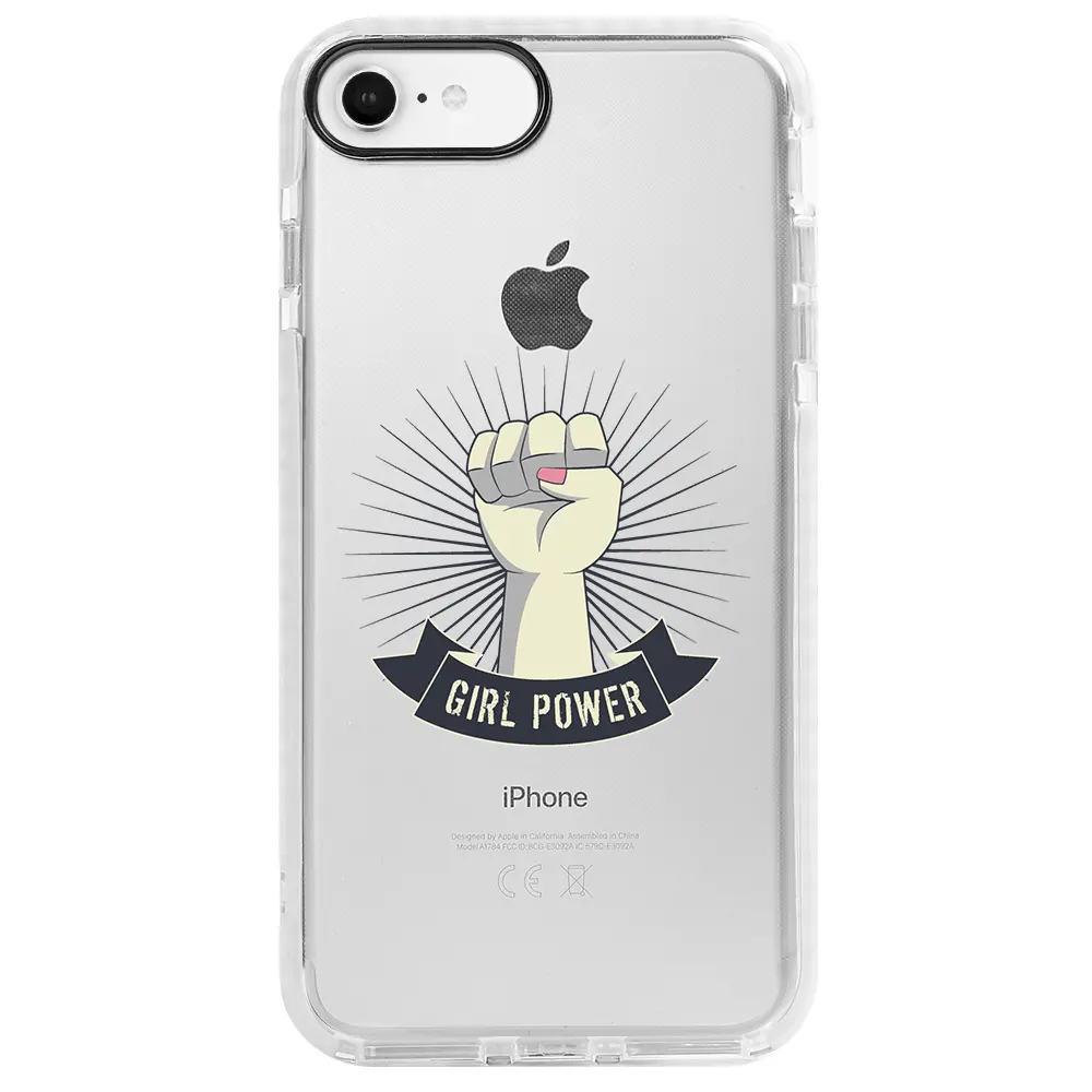 Apple iPhone 6S Beyaz Impact Premium Telefon Kılıfı - Girl Punch