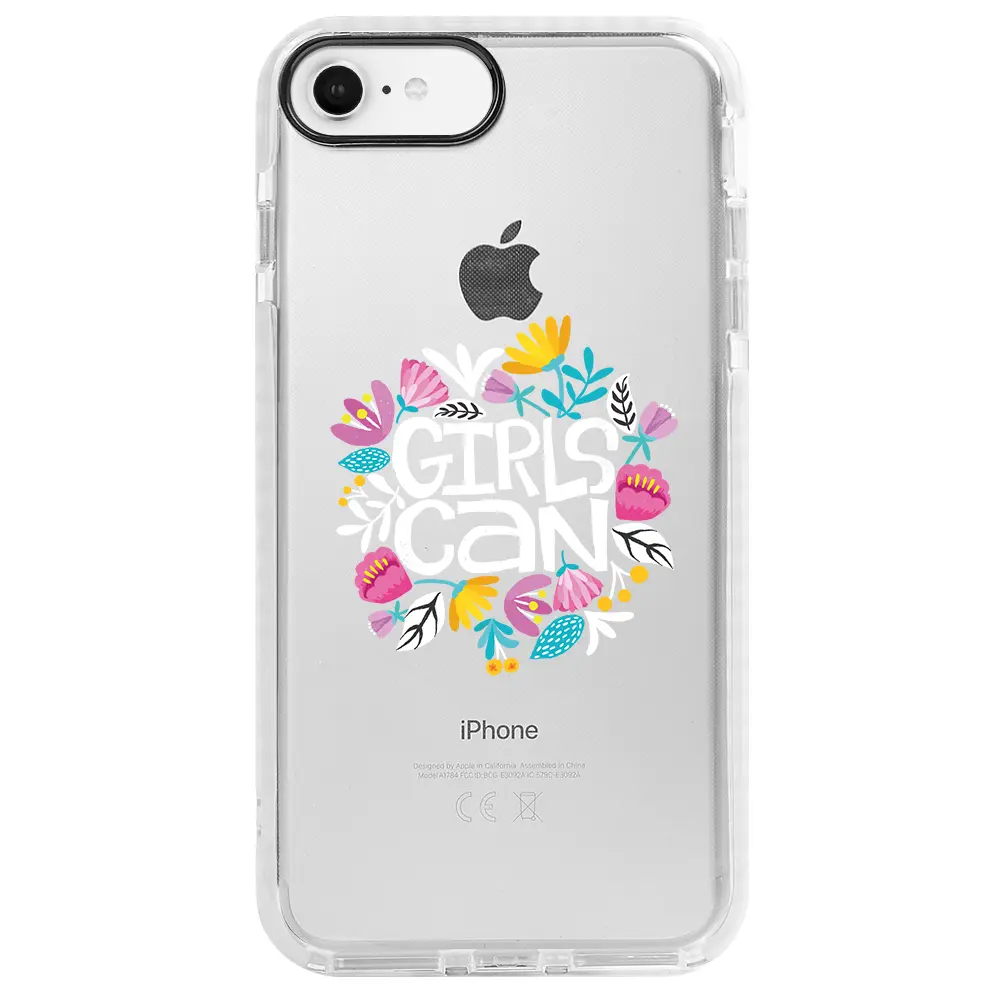 Apple iPhone 6S Beyaz Impact Premium Telefon Kılıfı - Girls Can