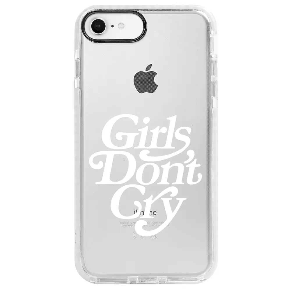 Apple iPhone 6S Beyaz Impact Premium Telefon Kılıfı - Girls Don't Cry