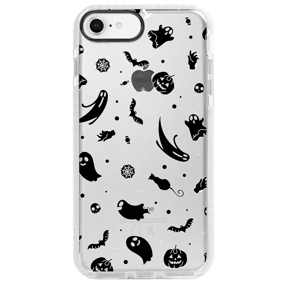 Apple iPhone 6S Beyaz Impact Premium Telefon Kılıfı - Halloween Black