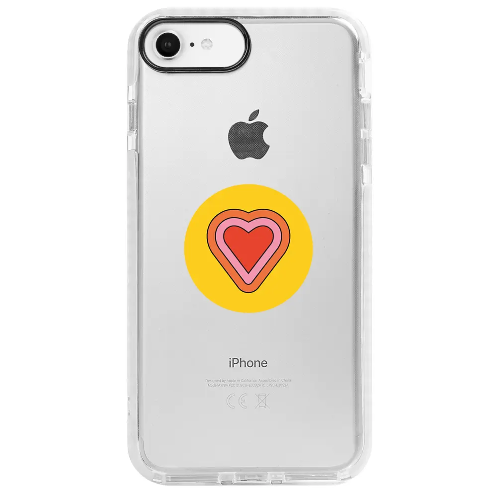 Apple iPhone 6S Beyaz Impact Premium Telefon Kılıfı - Kalp