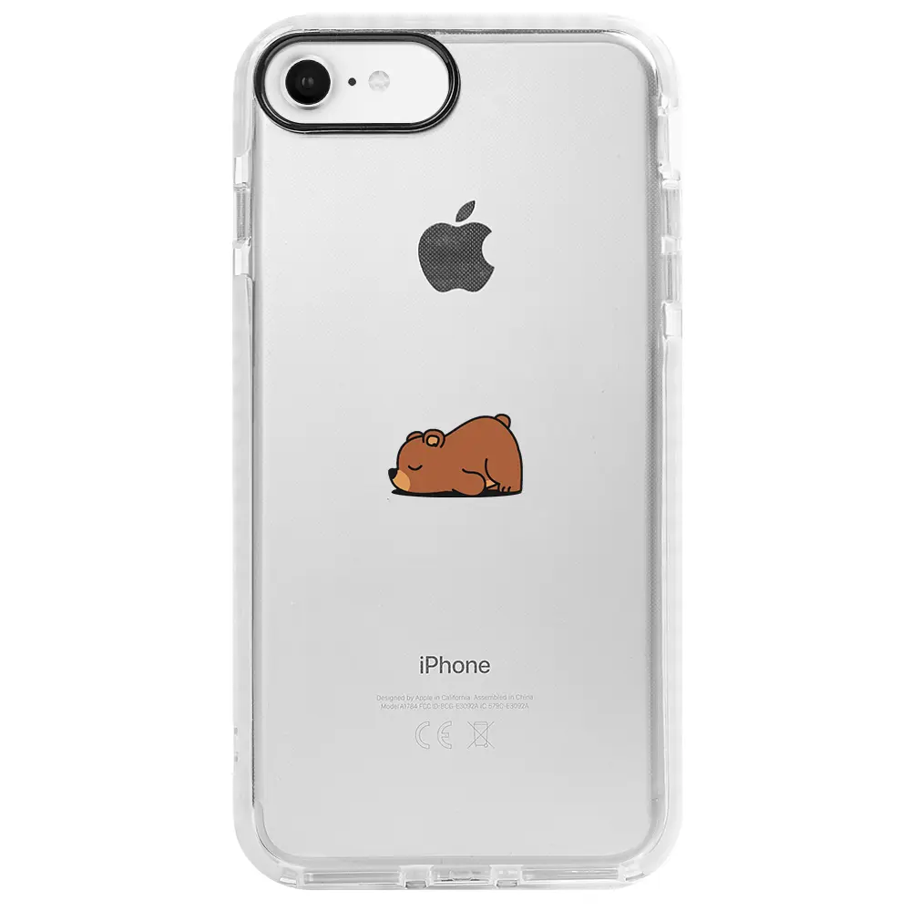 Apple iPhone 6S Beyaz Impact Premium Telefon Kılıfı - Lazy Bear