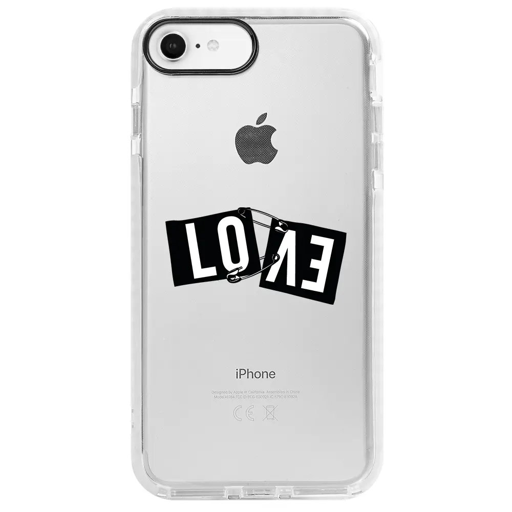 Apple iPhone 6S Beyaz Impact Premium Telefon Kılıfı - Love