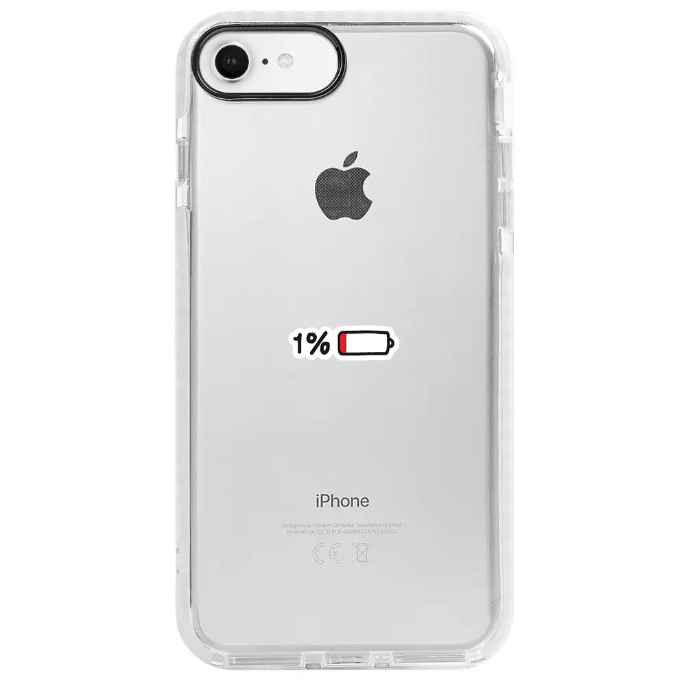 Apple iPhone 6S Beyaz Impact Premium Telefon Kılıfı - Low Charge