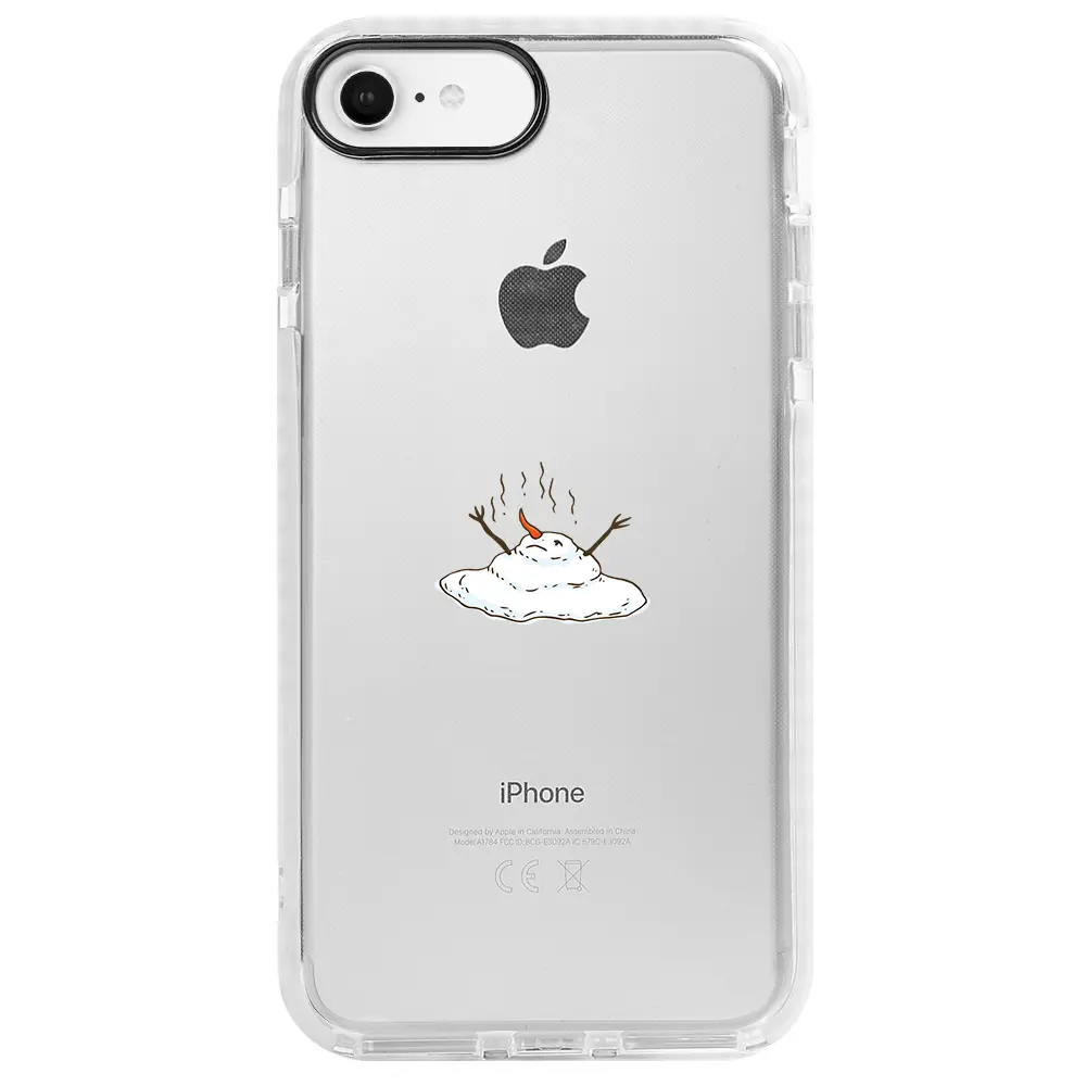 Apple iPhone 6S Beyaz Impact Premium Telefon Kılıfı - Melting Snowman