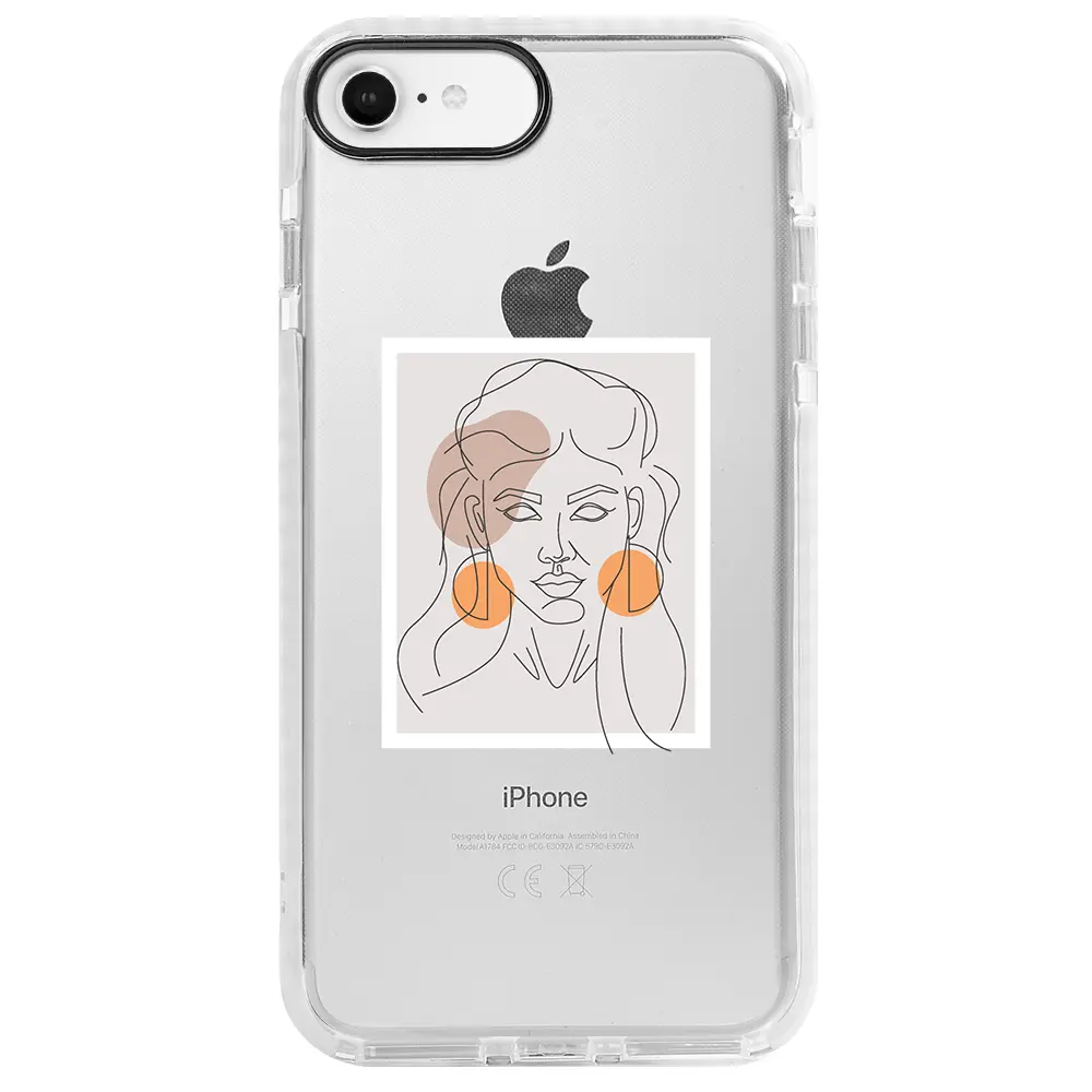 Apple iPhone 6S Beyaz Impact Premium Telefon Kılıfı - Orange Earrings