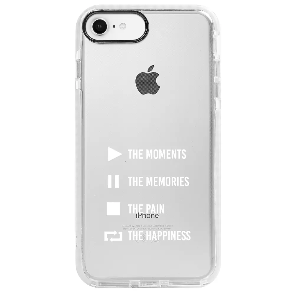 Apple iPhone 6S Beyaz Impact Premium Telefon Kılıfı - Playlist
