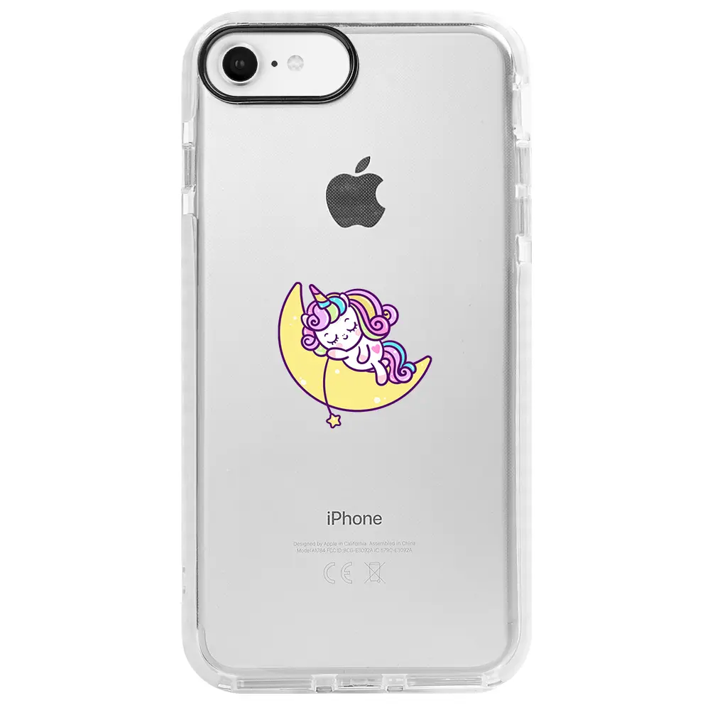 Apple iPhone 6S Beyaz Impact Premium Telefon Kılıfı - Sleepy Unicorn