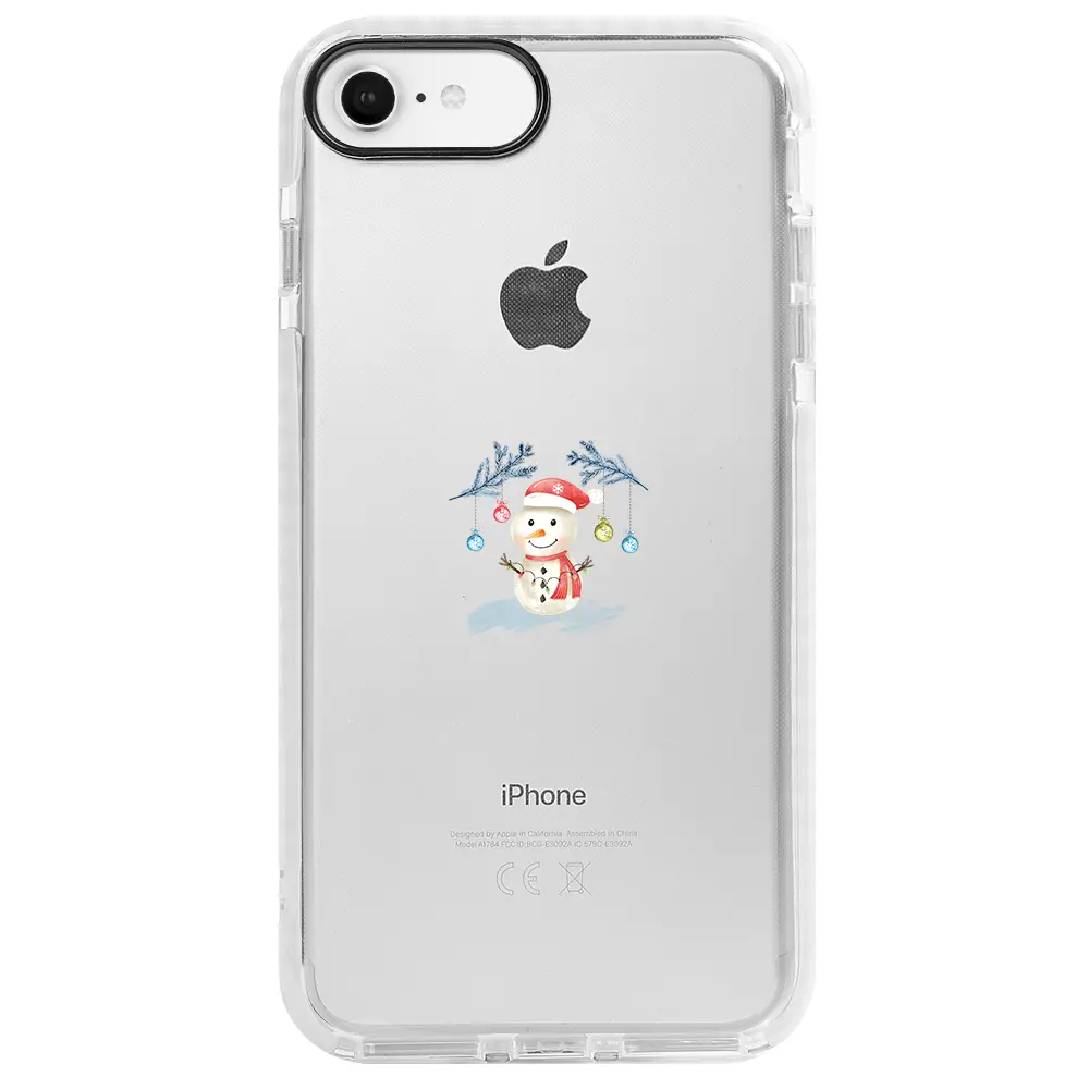 Apple iPhone 6S Beyaz Impact Premium Telefon Kılıfı - Sugar Snowman