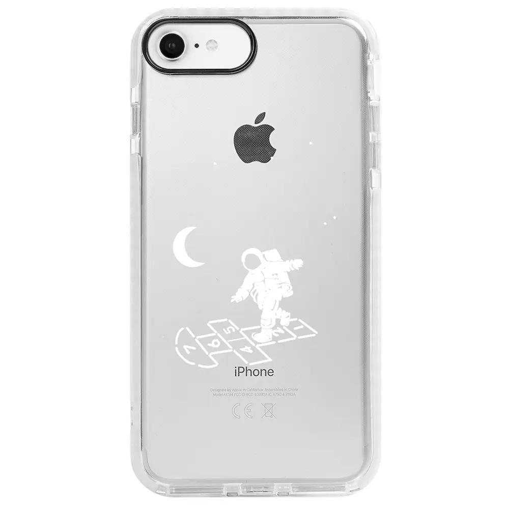 Apple iPhone 6S Beyaz Impact Premium Telefon Kılıfı - Uzayda Oyun