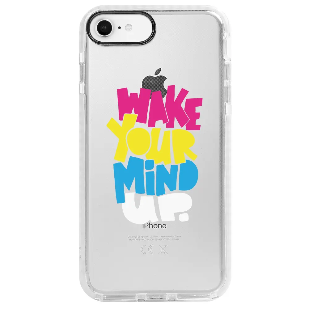 Apple iPhone 6S Beyaz Impact Premium Telefon Kılıfı - Wake Your Mind Up