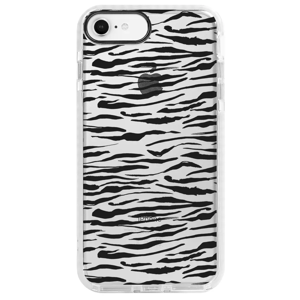 Apple iPhone 6S Beyaz Impact Premium Telefon Kılıfı - Zebra