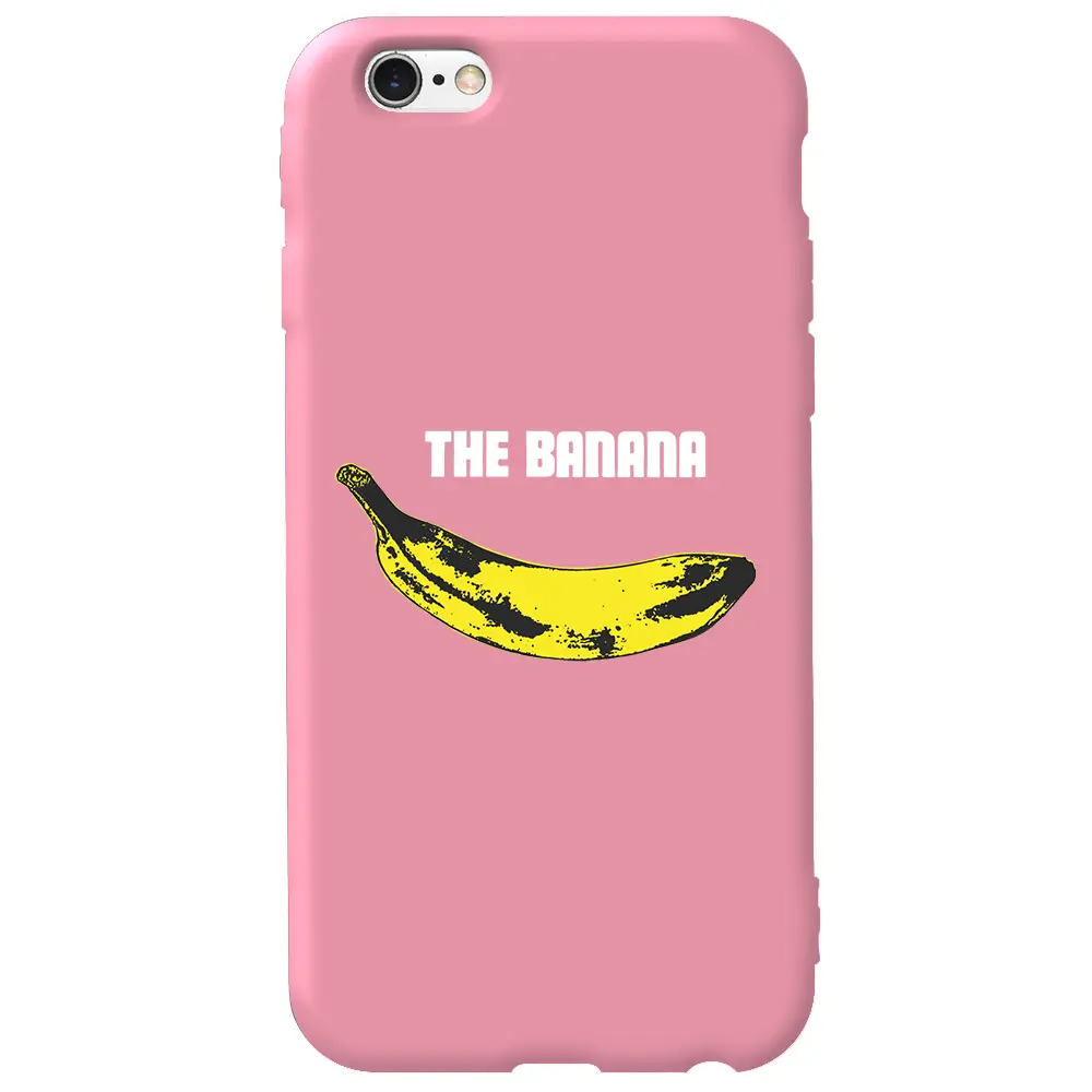 Apple iPhone 6S Pembe Renkli Silikon Telefon Kılıfı - Andy Warhol Banana