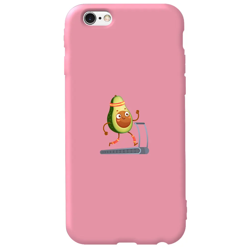 Apple iPhone 6S Pembe Renkli Silikon Telefon Kılıfı - Avokado Run