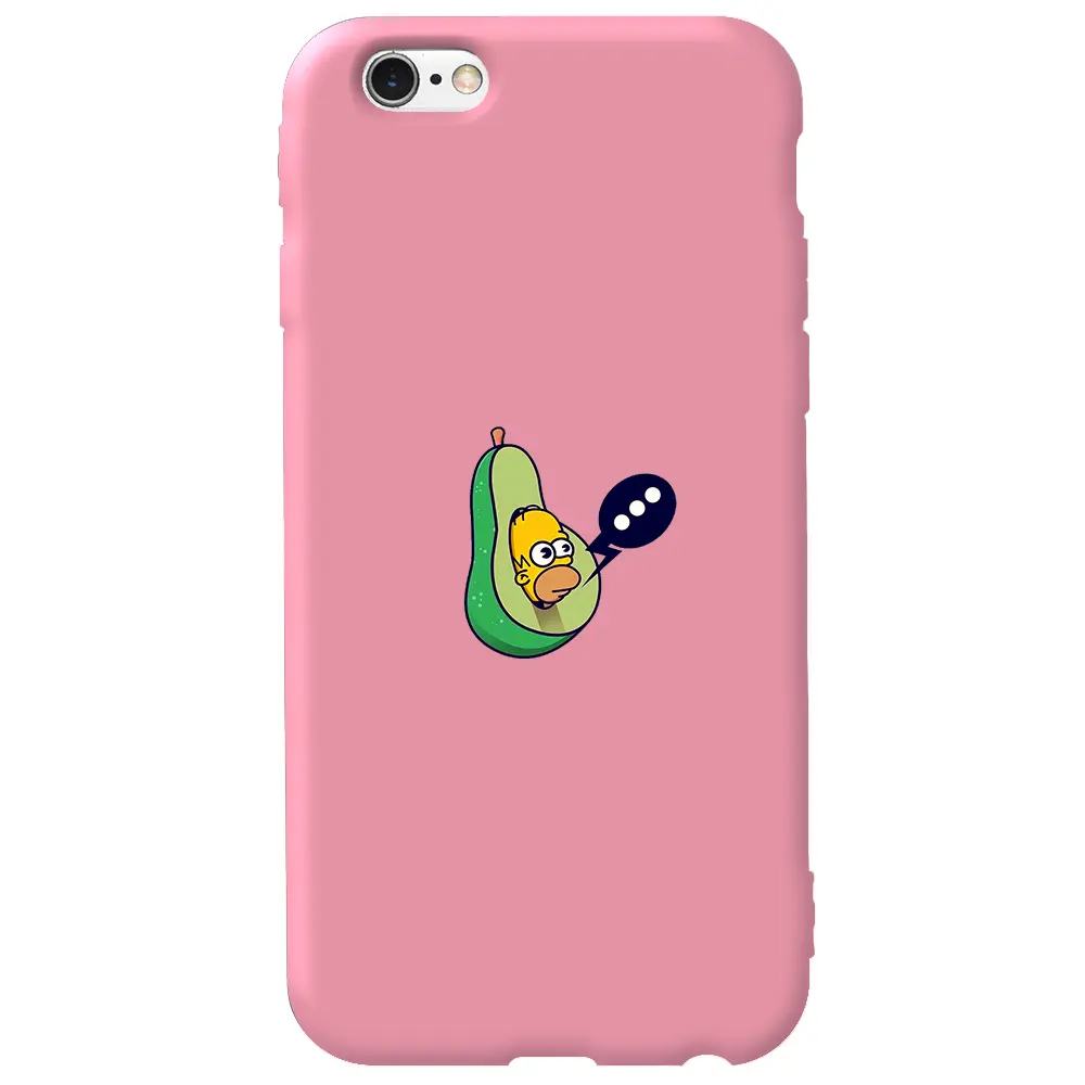 Apple iPhone 6S Pembe Renkli Silikon Telefon Kılıfı - Avokado Simpson