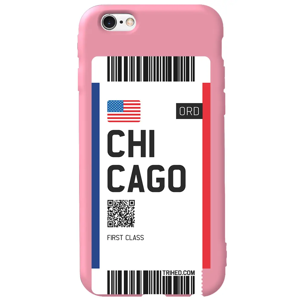 Apple iPhone 6S Pembe Renkli Silikon Telefon Kılıfı - Chicago Bileti