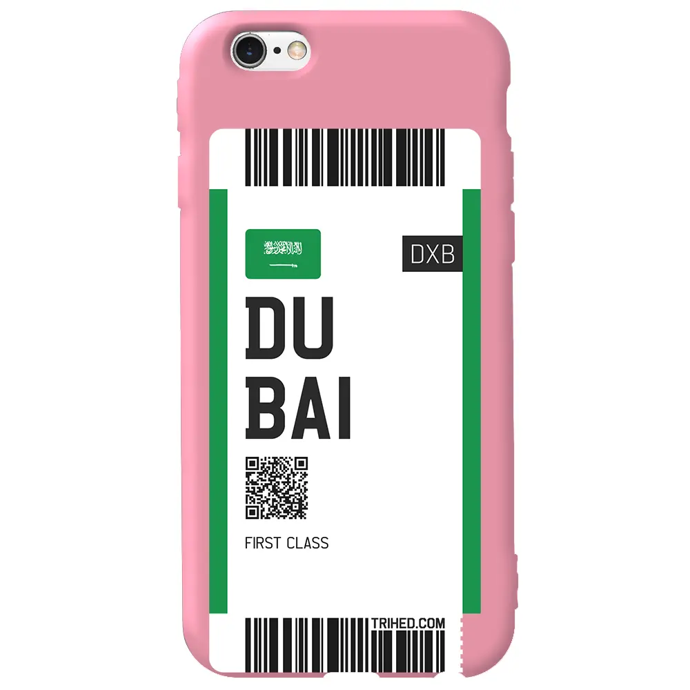Apple iPhone 6S Pembe Renkli Silikon Telefon Kılıfı - Dubai Bileti