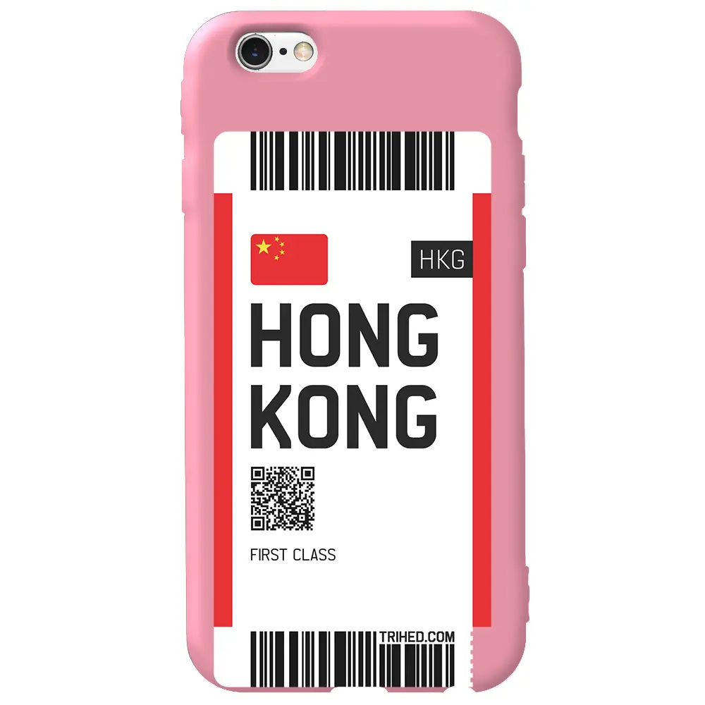 Apple iPhone 6S Pembe Renkli Silikon Telefon Kılıfı - Hong Kong Bileti