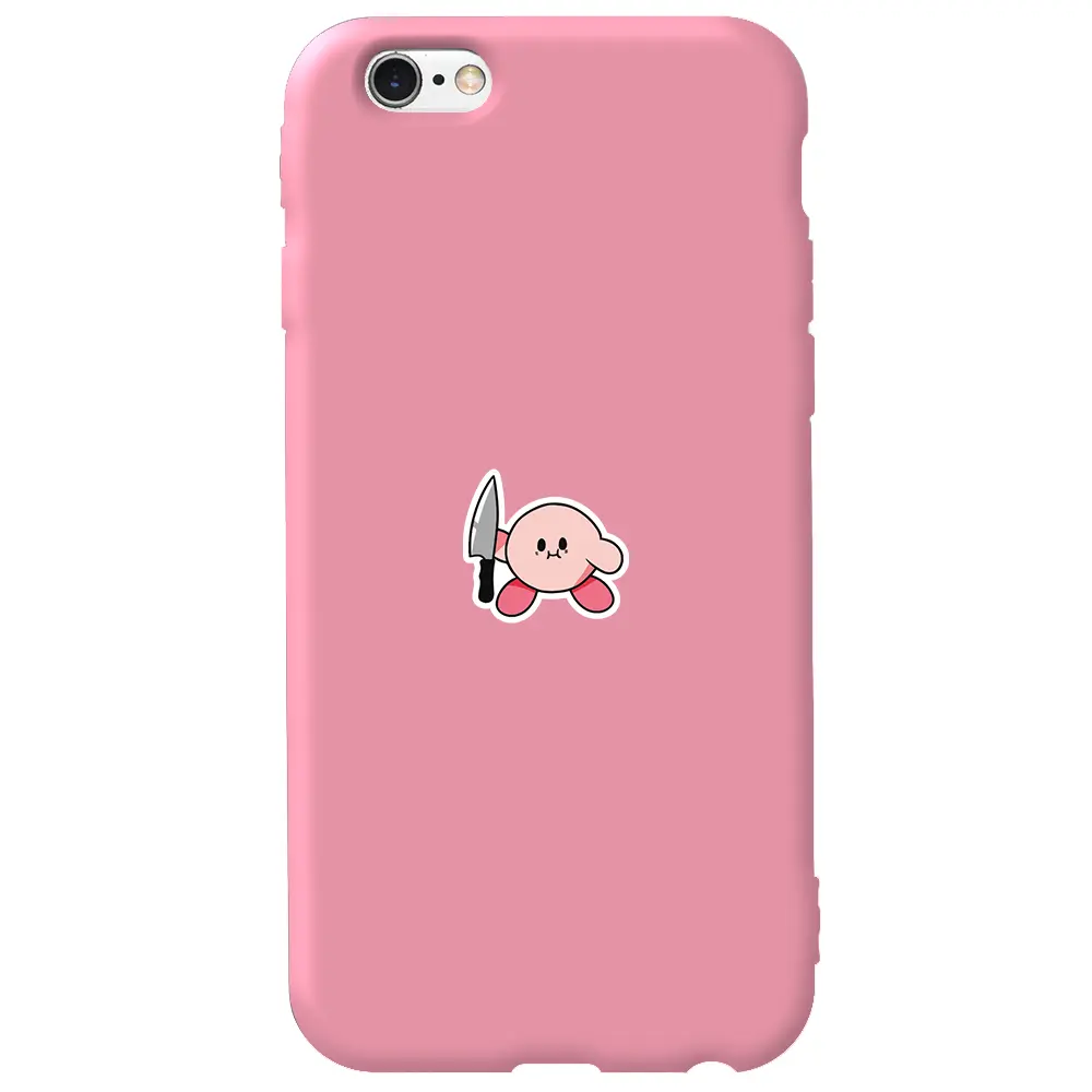 Apple iPhone 6S Pembe Renkli Silikon Telefon Kılıfı - Kirby