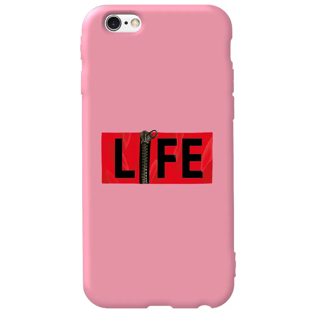 Apple iPhone 6S Pembe Renkli Silikon Telefon Kılıfı - Life