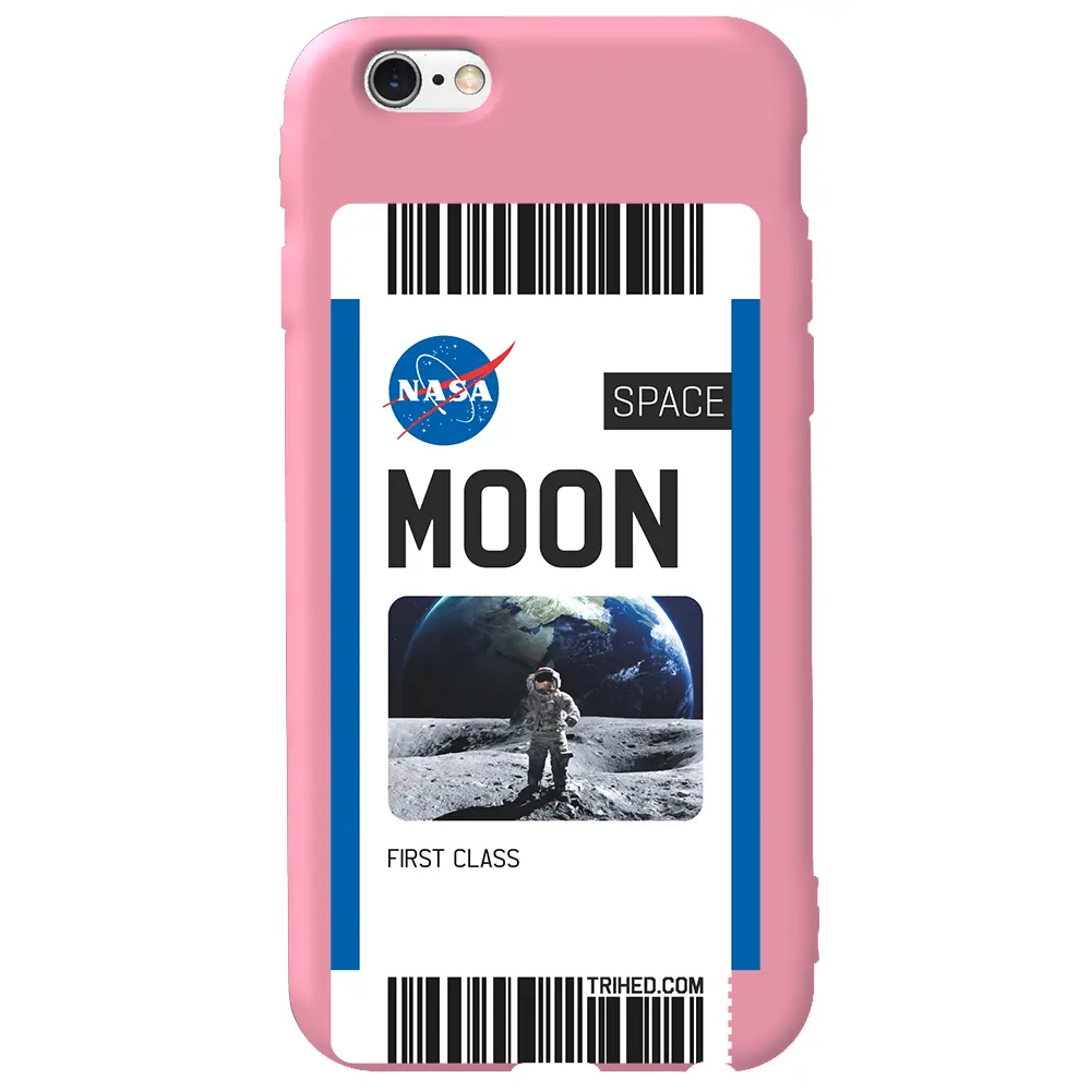 Apple iPhone 6S Pembe Renkli Silikon Telefon Kılıfı - Moon Bileti