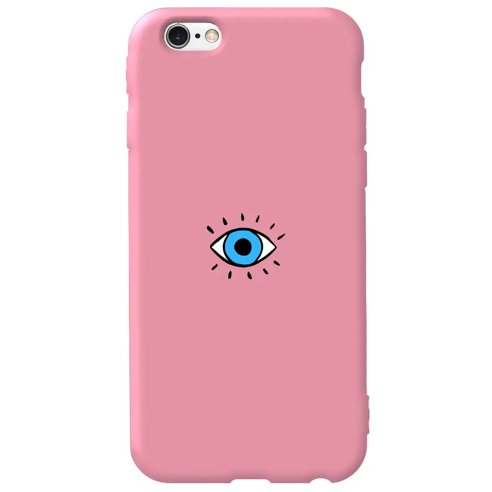 Apple iPhone 6S Pembe Renkli Silikon Telefon Kılıfı - One Eye