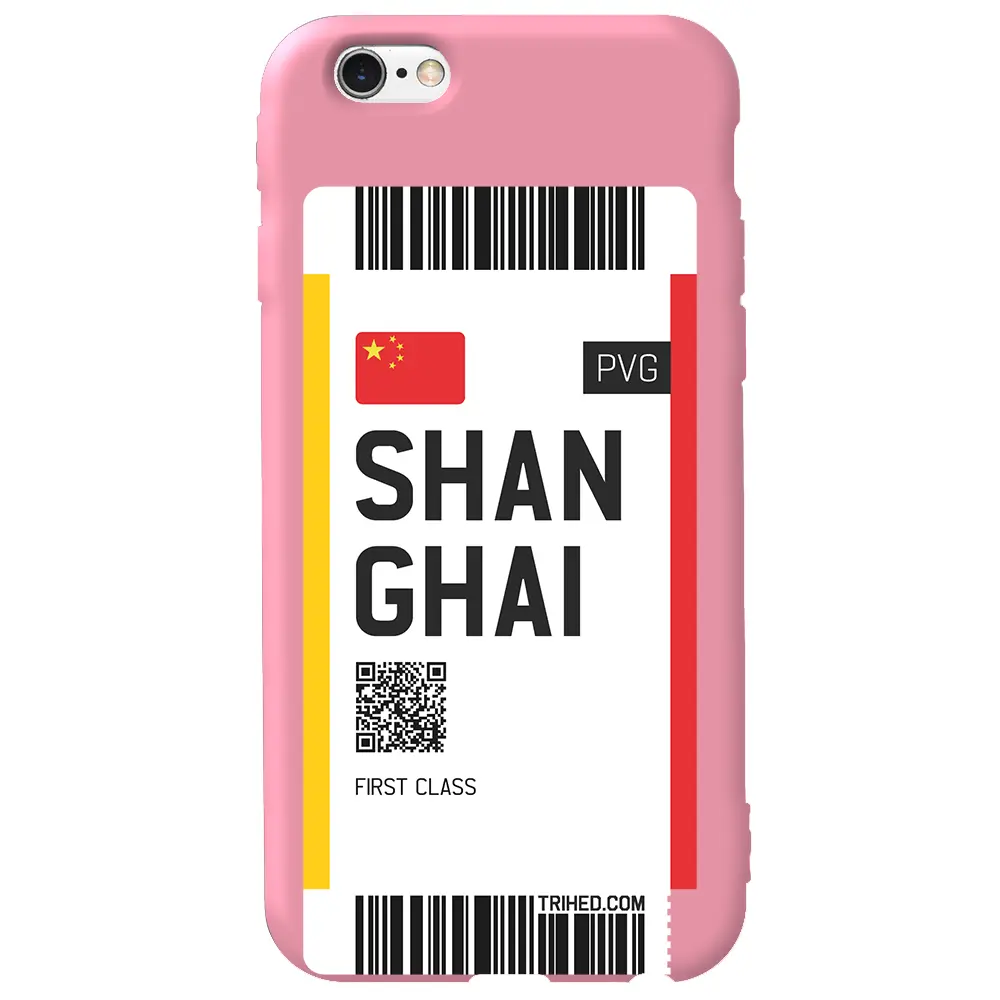 Apple iPhone 6S Pembe Renkli Silikon Telefon Kılıfı - Shanghai Bileti