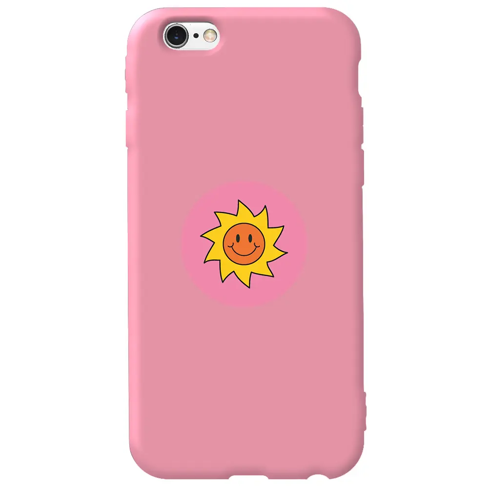 Apple iPhone 6S Pembe Renkli Silikon Telefon Kılıfı - Sun