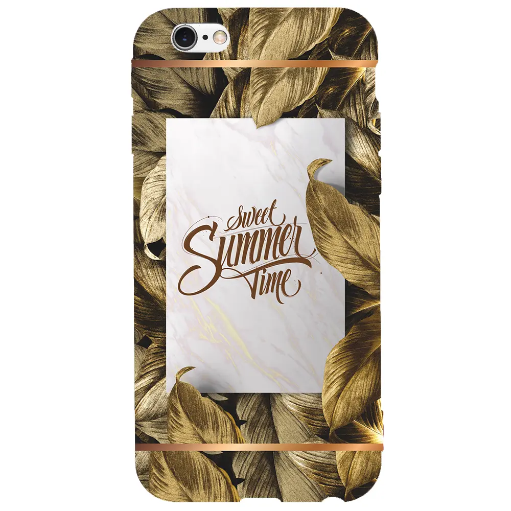 Apple iPhone 6S Pembe Renkli Silikon Telefon Kılıfı - Sweet Summer