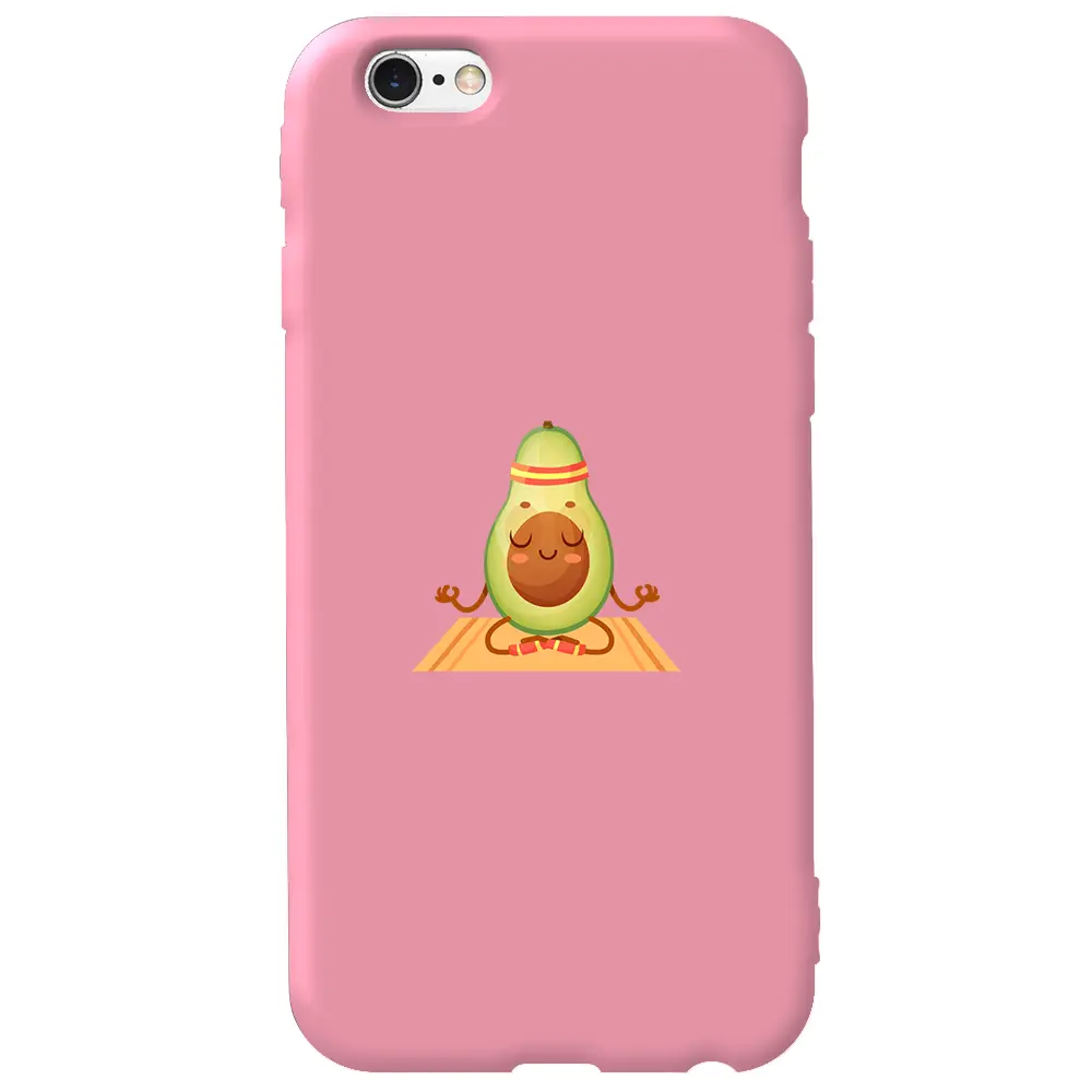 Apple iPhone 6S Pembe Renkli Silikon Telefon Kılıfı - Yogacado Avokado