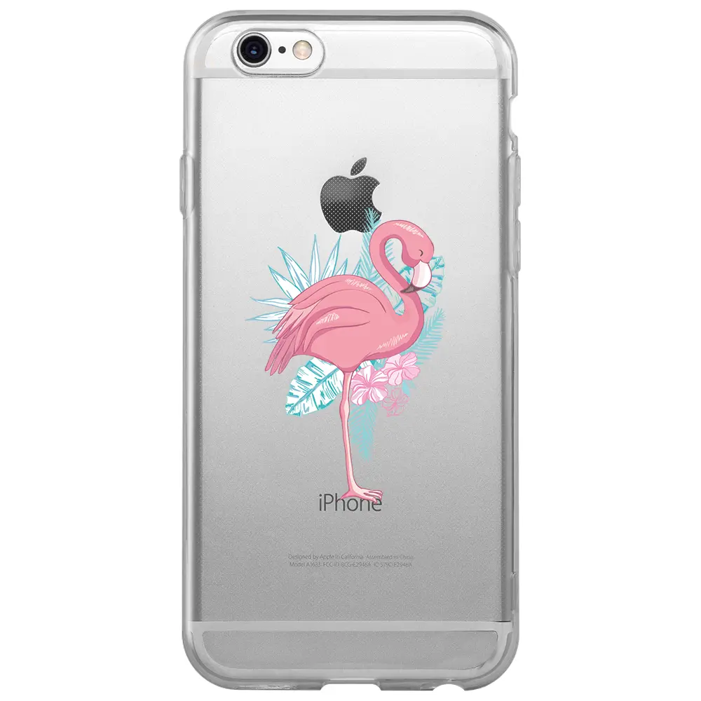 Apple iPhone 6S Şeffaf Telefon Kılıfı - Alone Flamingo