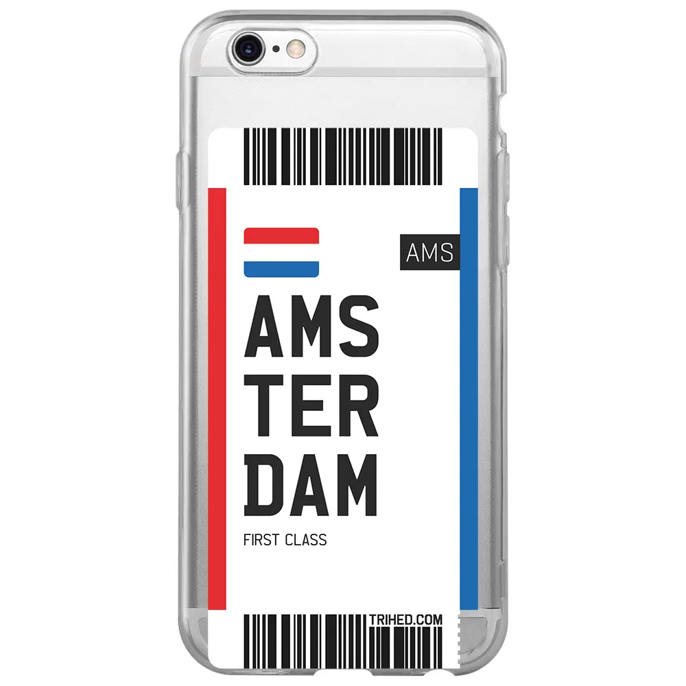 Apple iPhone 6S Şeffaf Telefon Kılıfı - Amsterdam Bileti