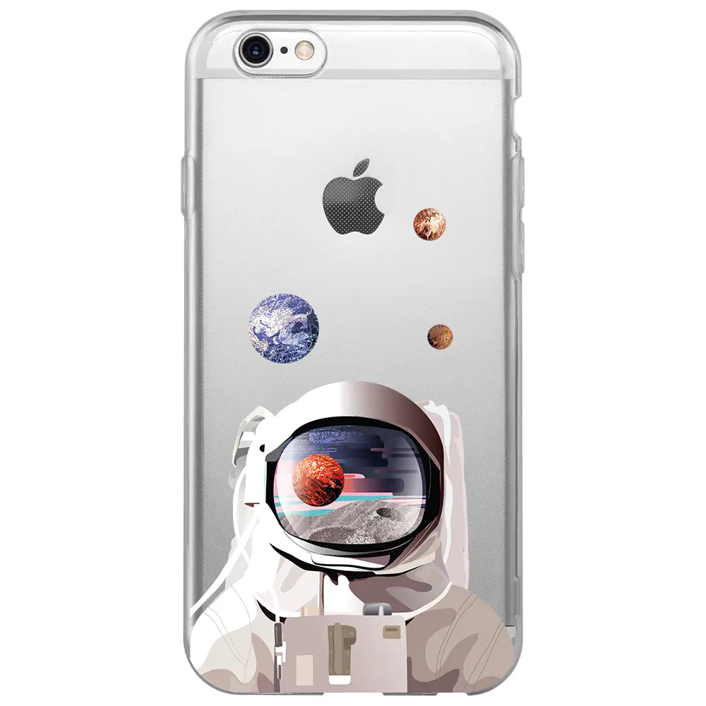 Apple iPhone 6S Şeffaf Telefon Kılıfı - Astronotun Gözünden