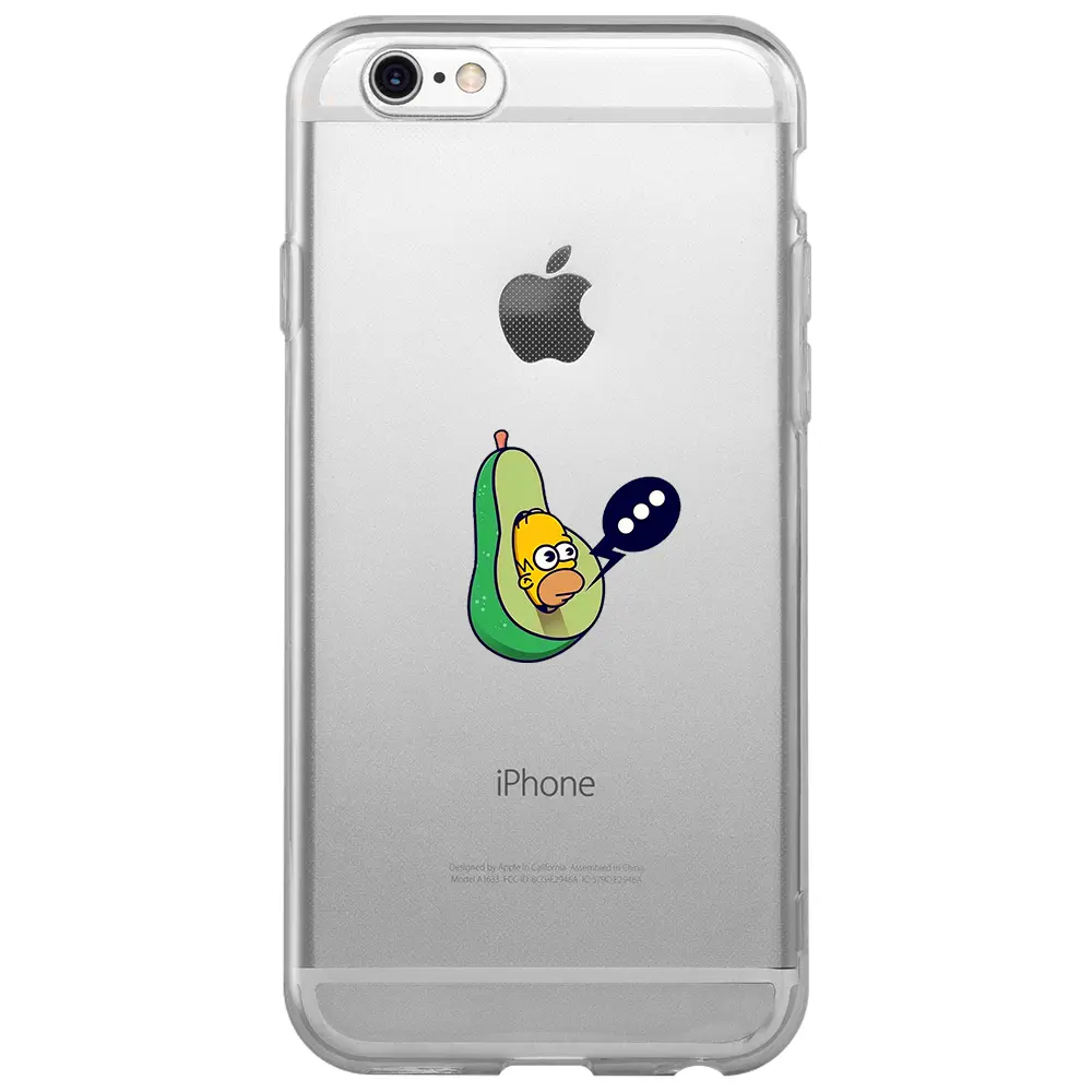Apple iPhone 6S Şeffaf Telefon Kılıfı - Avokado Simpson