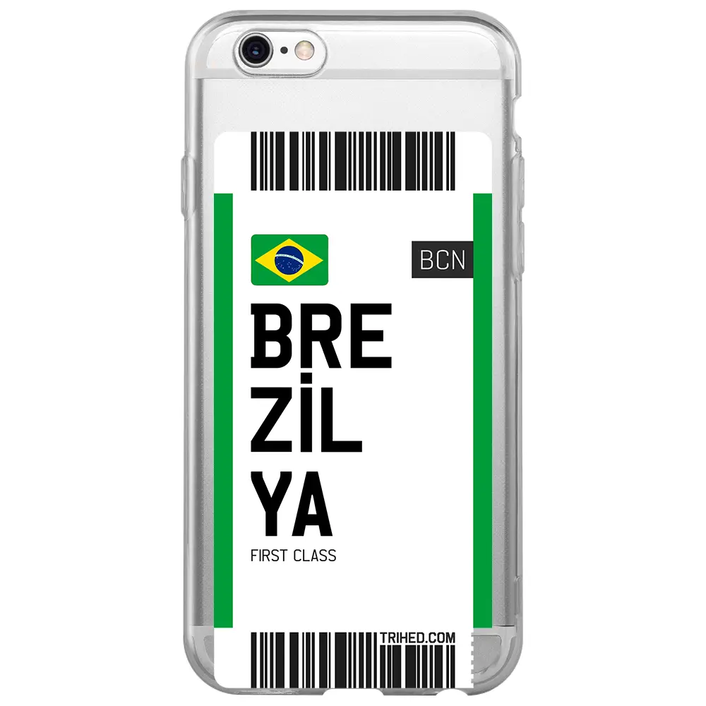 Apple iPhone 6S Şeffaf Telefon Kılıfı - Brezilya Bileti