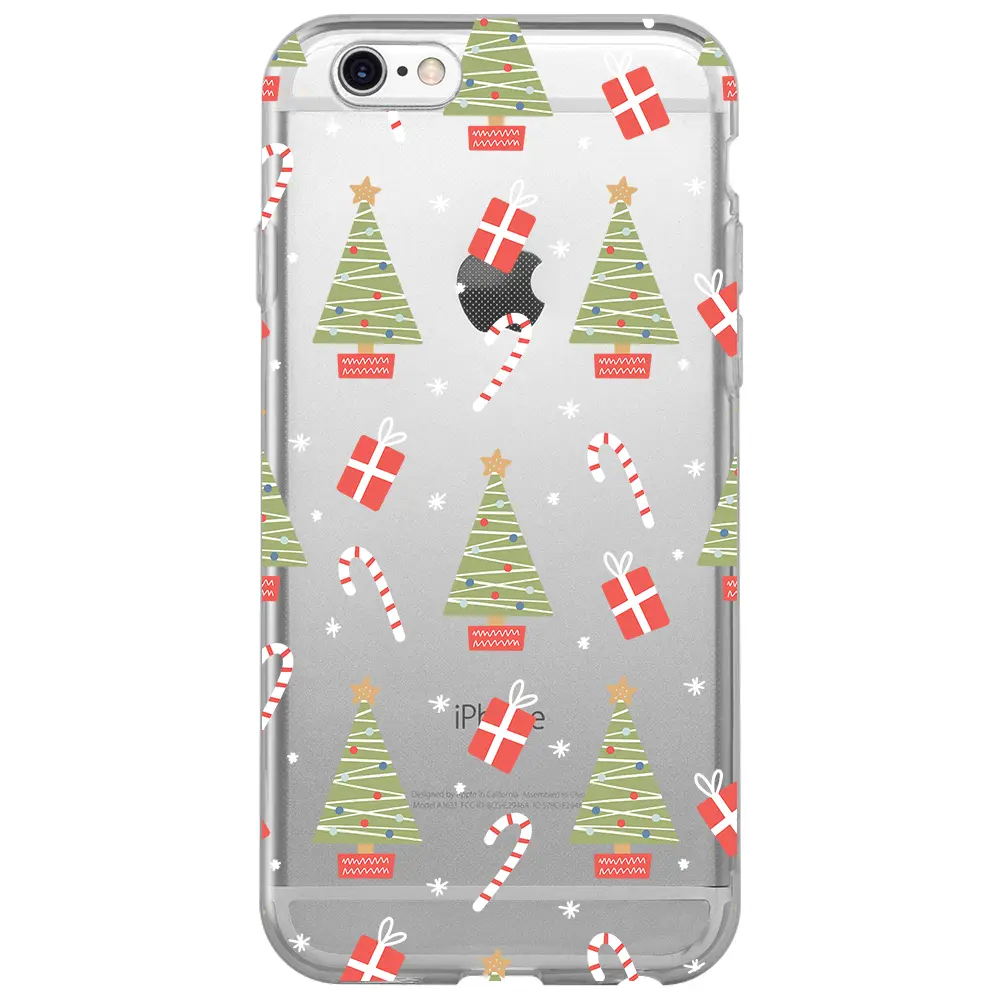 Apple iPhone 6S Şeffaf Telefon Kılıfı - Christmas Candy