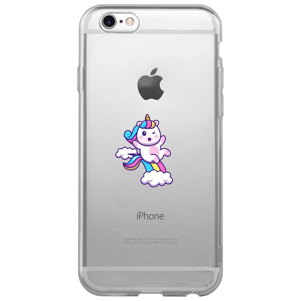 Apple iPhone 6S Şeffaf Telefon Kılıfı - Colorful Unicorn