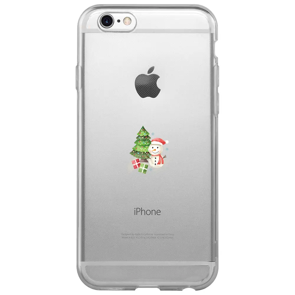 Apple iPhone 6S Şeffaf Telefon Kılıfı - Cute Snowman