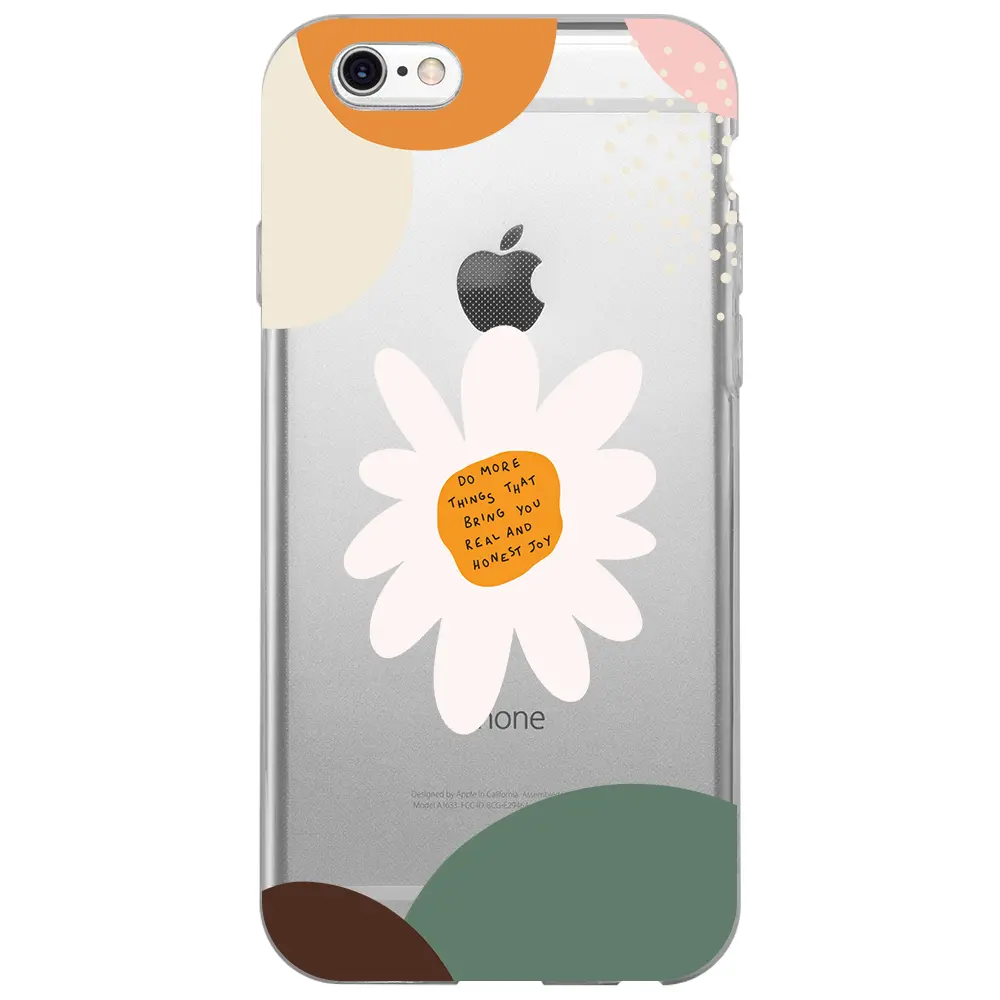 Apple iPhone 6S Şeffaf Telefon Kılıfı - Daisy Letters