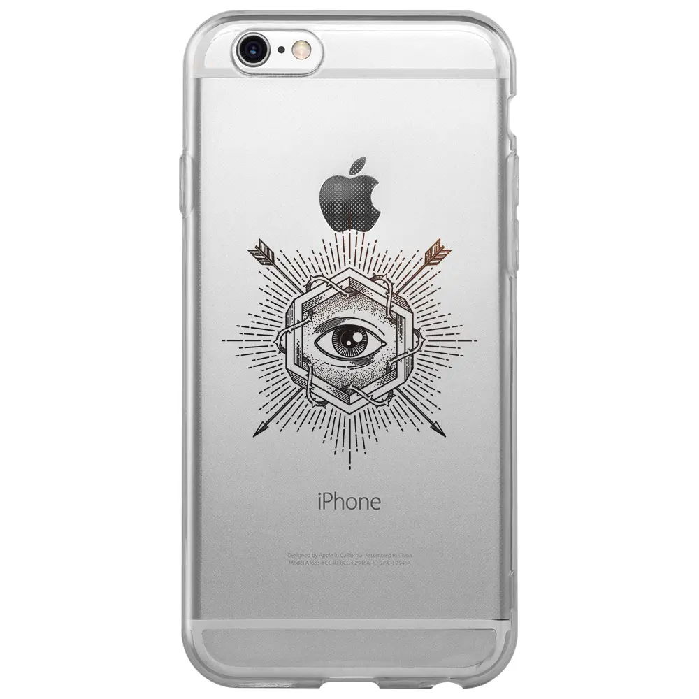 Apple iPhone 6S Şeffaf Telefon Kılıfı - Dikenli Sarmaşık Göz